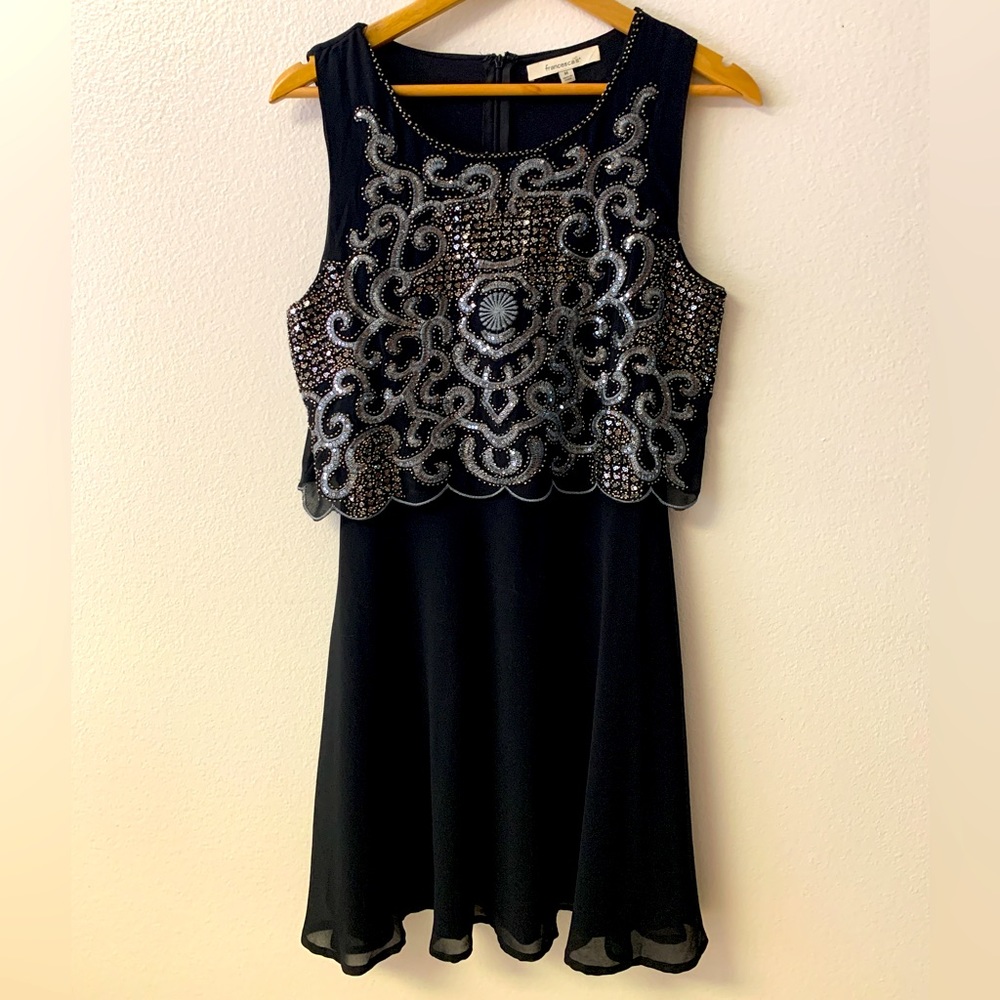 Black dress with gorgeous beaded detailing